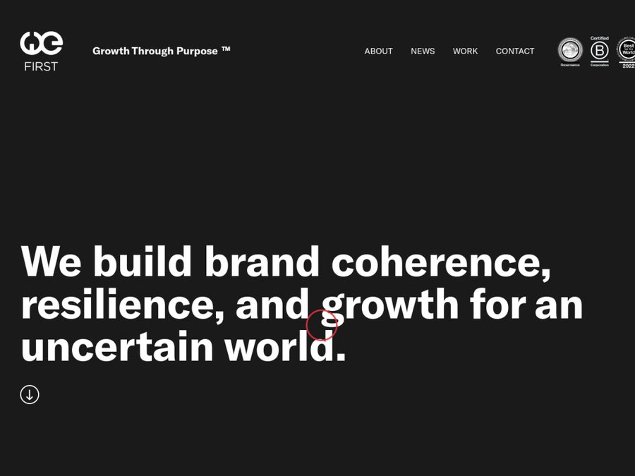 We First Branding website homepage